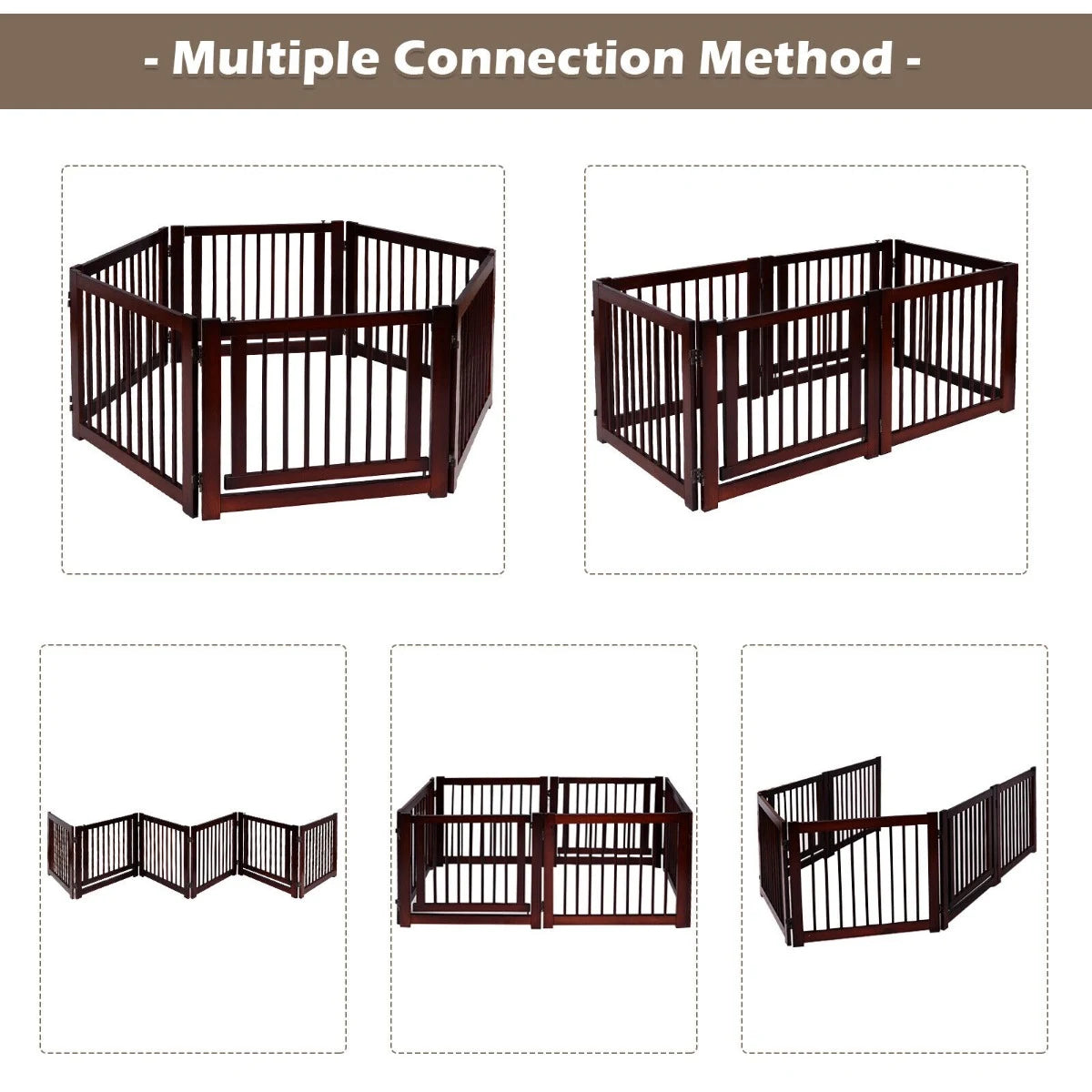 Protective gate three pieces dog door guard 206 x 61 x 1.8 cm