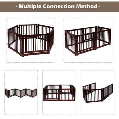 Protective gate three pieces dog door guard 206 x 61 x 1.8 cm