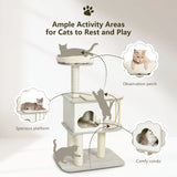 Modern Cat Tower with Platform Scratching Posts for Kittens and Cats