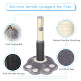 2-in-1 Cat Scratching Post with Message Brush and Dangling Ball