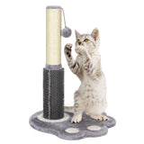 2-in-1 Cat Scratching Post with Message Brush and Dangling Ball