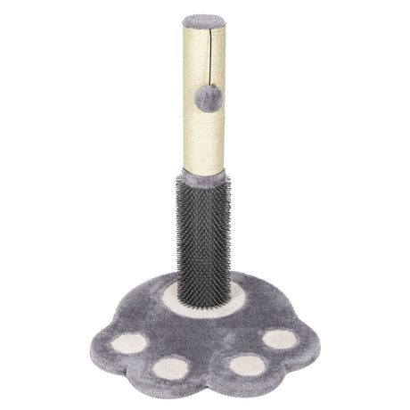 2-in-1 Cat Scratching Post with Message Brush and Dangling Ball