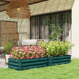 Outsunny Set of Two 100 x 60cm Steel Planter Boxes -Green