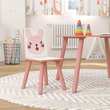 ZONEKIZ Kids Table and Chair Set and Kids Easel with Paper Roll, Storage Baskets, Kids Activity Furniture Set, Pink