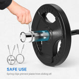 SPORTNOW 120cm EZ Barbell Bar for 5cm Weight Plates, with Spring Clips, 8kg