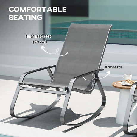 Outsunny Rocking Garden Chair - Grey