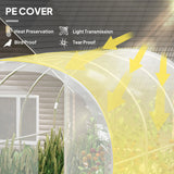 Outsunny Polytunnel Greenhouse Walk-in Grow House with PE Cover, Door and Galvanised Steel Frame, 3 x 2 x 2m, Clear