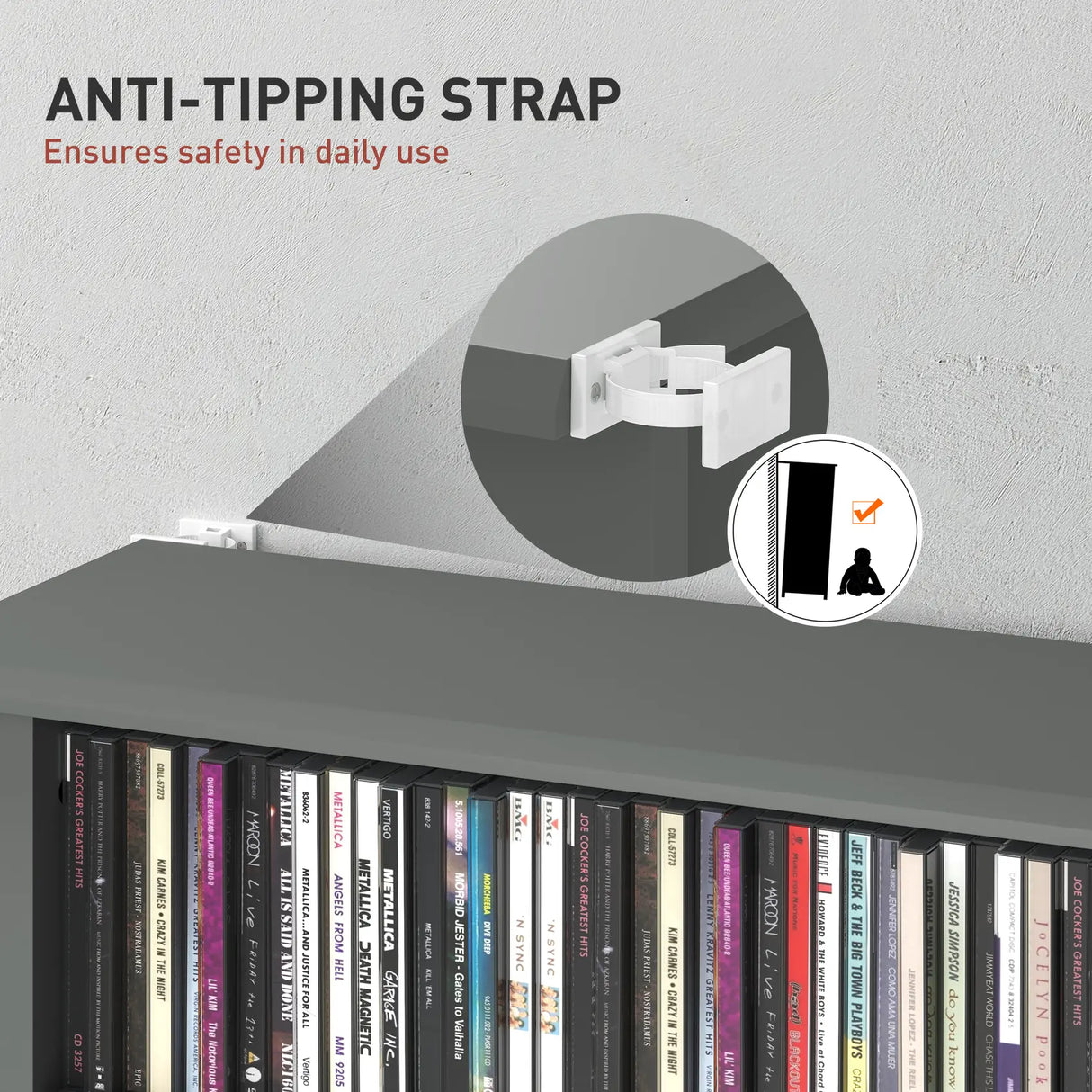 HOMCOM 360 CD Storage Unit - Grey