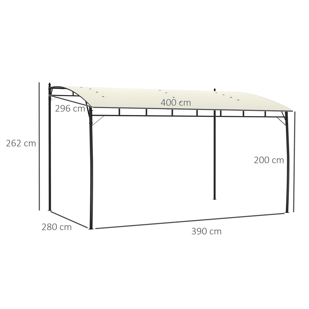 Outsunny 3 x 4m Metal Frame Pergola - Cream