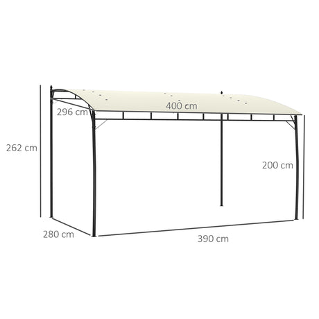 Outsunny 3 x 4m Metal Frame Pergola - Cream