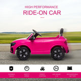 HOMCOM Audi RS Q8 6V Kids Electric Ride On Car Toy w/ Remote USB MP3 Bluetooth Pink