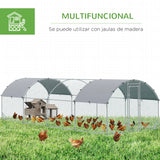 PawHut Walk In Chicken Run Galvanised Chicken Coop Hen Poultry House Cage Pet Playpen Garden with Water-Resist Covers