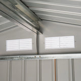 Outsunny 7 x 4ft Lockable Metal Garden Tool Storage Shed, Outdoor Storage Shed with Foundation and vents, Light Brown