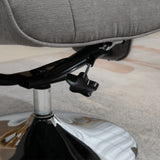 HOMCOM Swivel Recliner Chair with Footstool, Velvet Recliner Armchair with Ottoman, Steel Base, Upholstered Reclining Chair for Living Room, Bedroom, Office, Grey