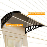Outsunny Front Door Canopy, Outdoor Awning, Rain Shelter for Window, Porch and Front/Back Door, 103 x 96.5 cm, Brown