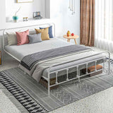 HOMCOM King Size Minimalistic Metal Bed Frame - White