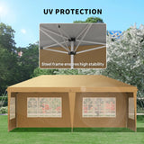 Outsunny 3 x 6m Pop-Up Gazebo, with Removable Walls -  Khaki