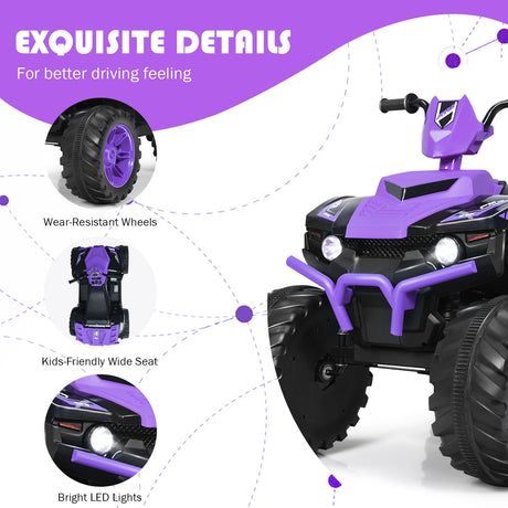 12v Electric Kids Ride On ATV / Quad Bike-Purple