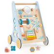 8-in-1 Wooden Baby Walker with Wheels for Toddlers 1+ Years Old-Blue
