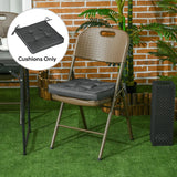 Outsunny Set of 4 Garden Seat Cushion with Ties, 42 x 42cm Replacement Dining Chair Seat Pad, Grey