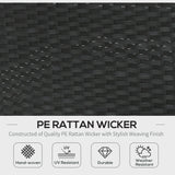 Outsunny White Rattan Garden Furniture 4-Seater Outdoor Sofa Set with Coffee Table - White