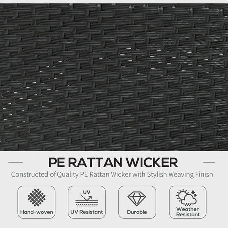 Outsunny White Rattan Garden Furniture 4-Seater Outdoor Sofa Set with Coffee Table - White