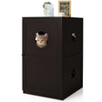 2-Tier Litter Box Enclosure with Anti-Toppling System for Home Pet