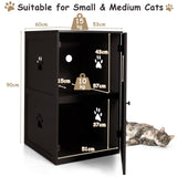 2-Tier Litter Box Enclosure with Anti-Toppling System for Home Pet