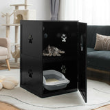 2-Tier Litter Box Enclosure with Anti-Toppling System for Home Pet