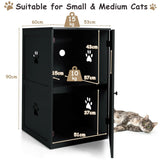 2-Tier Litter Box Enclosure with Anti-Toppling System for Home Pet