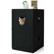 2-Tier Litter Box Enclosure with Anti-Toppling System for Home Pet