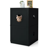 2-Tier Litter Box Enclosure with Anti-Toppling System for Home Pet