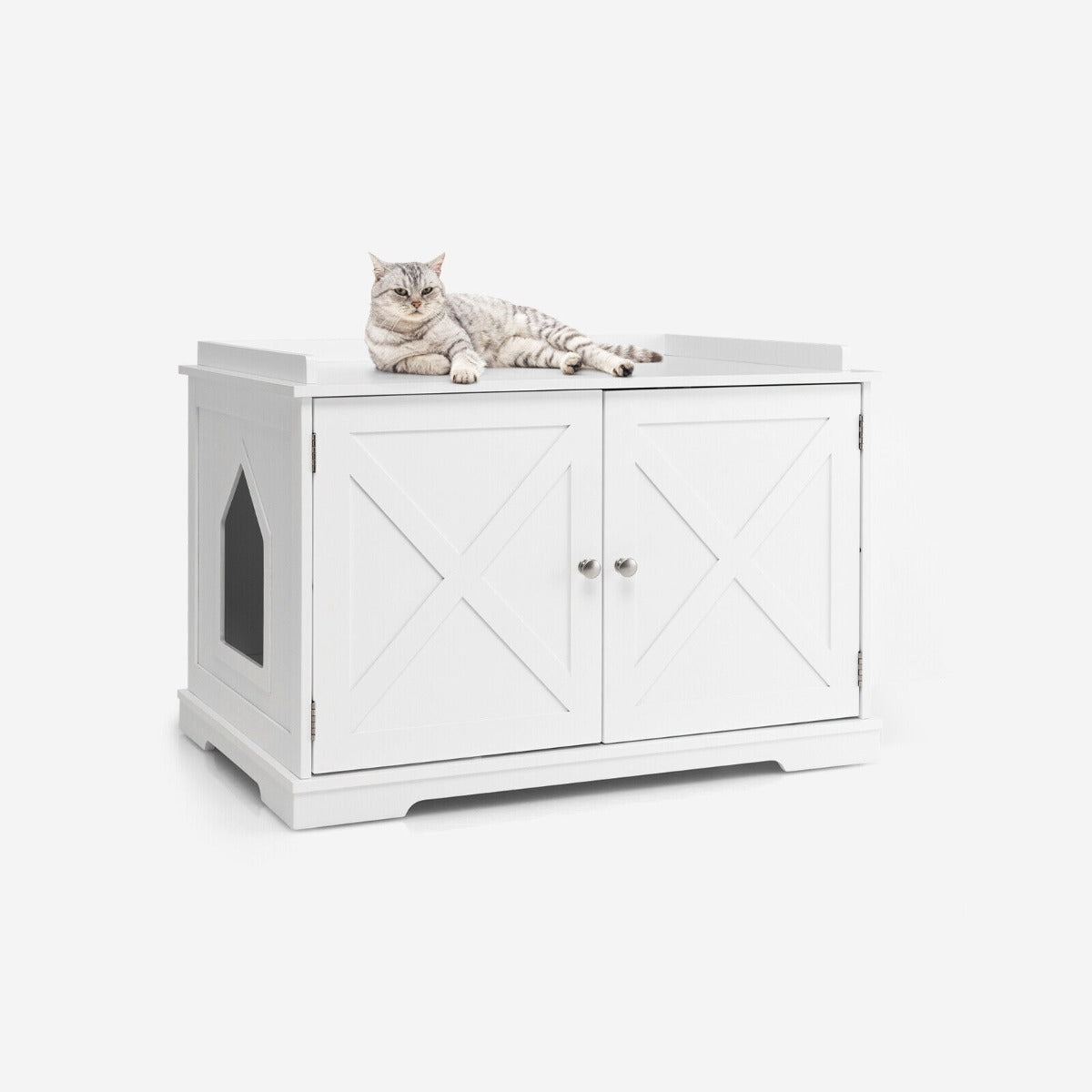 Cat Litter Box Enclosure with Removable Divider for pets
