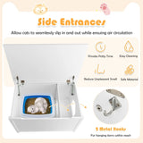Large Wooden Cat Litter Box with Top Opening for Pet