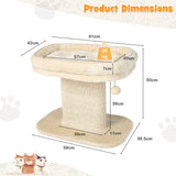 Modern Cat Tree Tower for Kittens with Large Plush Perch for Indoor Beige