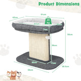 Modern Cat Tree Tower for Kittens with Large Plush Perch for Indoor Gray