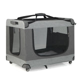 Portable Folding Cat Carrier with 4 Lockable Wheels-XL