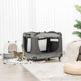 Portable Folding Cat Carrier with 4 Lockable Wheels-XL