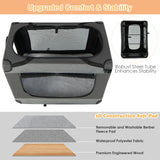Portable Folding Cat Carrier with 4 Lockable Wheels-XL