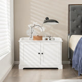 Wooden Cat House with Scratching Pad and Adjustable Divider-White