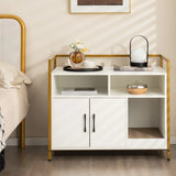 Cat Toilet Enclosure Cat Cupboard with Double Doors &amp; Scratcher Pad 89 x 45 x 74.5cm White