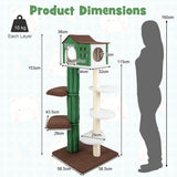 Multi-level Cat Tree with Condo andand Anti-tipping Device-Green