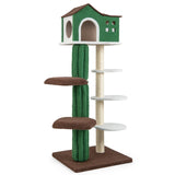 Multi-level Cat Tree with Condo andand Anti-tipping Device-Green