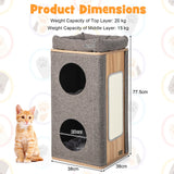 3-Story Cat House with Scratching Board for Indoor Cats
