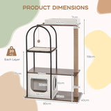 47 Inch Tall Cat Tree Tower Top Perch Cat Bed with Metal Frame-White