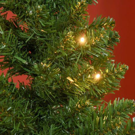 HOMCOM 4FT Christmas Tree Warm White LED Light Holiday Home Decoration, Green