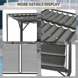 Outsunny 3 x 2.8m Metal Pergola, with Retractable Fabric Roof - Grey