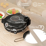 HOMCOM 1200W Pizza Oven, 12 Inch Electric Pizza Maker with Viewing Window, Dual Knob Temp & Timer Control, Overheat Protection, Black