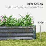 Outsunny 180 x 90cm Galvanised Steel Open Planter - Silver