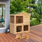 35 Inch Wooden Chicken Coop with Ramp